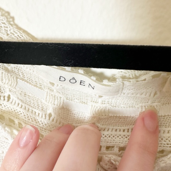 Doen Anneth Blouse Top Salt Cream Lace Medium - Picture 6 of 11